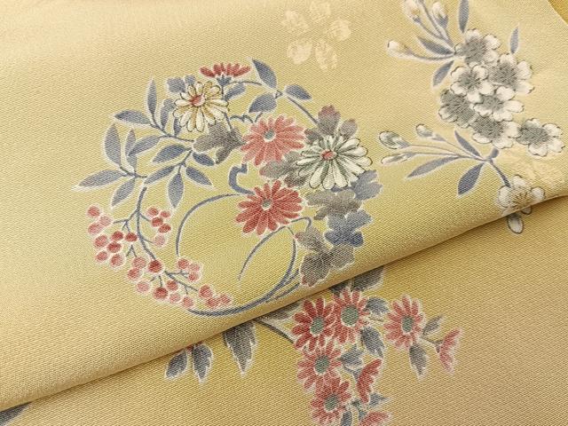 平和屋着物■上質な小紋　花丸文　暈し染め　正絹　逸品　未使用　BAAY8054hj