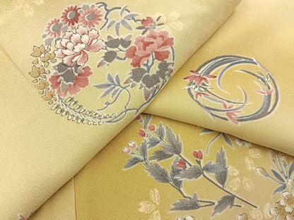 平和屋着物■上質な小紋　花丸文　暈し染め　正絹　逸品　未使用　BAAY8054hj