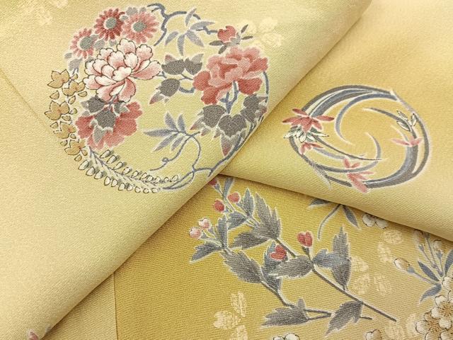 平和屋着物■上質な小紋　花丸文　暈し染め　正絹　逸品　未使用　BAAY8054hj