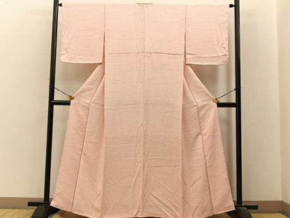 平和屋着物■上質な色無地　芝草地紋　肌色　正絹　逸品　未使用　BAAY8057hj