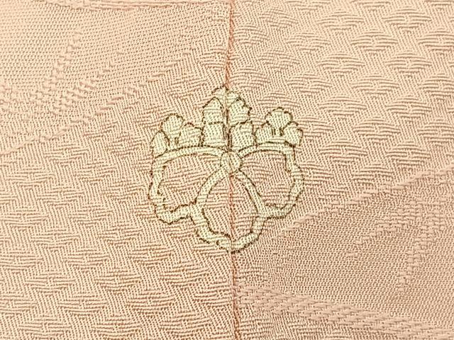 平和屋着物■上質な色無地　芝草地紋　肌色　正絹　逸品　未使用　BAAY8057hj