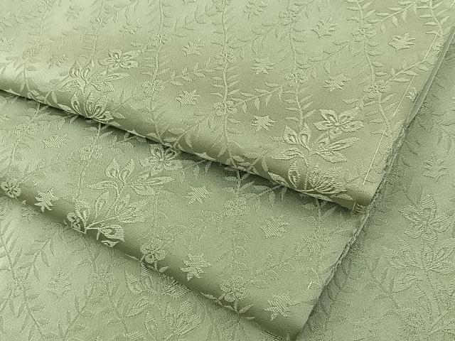 平和屋着物●上質な色無地　草花地紋　裏葉柳色　さが美扱い　正絹　逸品　BAAY8058hj