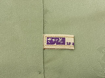 平和屋着物●上質な色無地　草花地紋　裏葉柳色　さが美扱い　正絹　逸品　BAAY8058hj