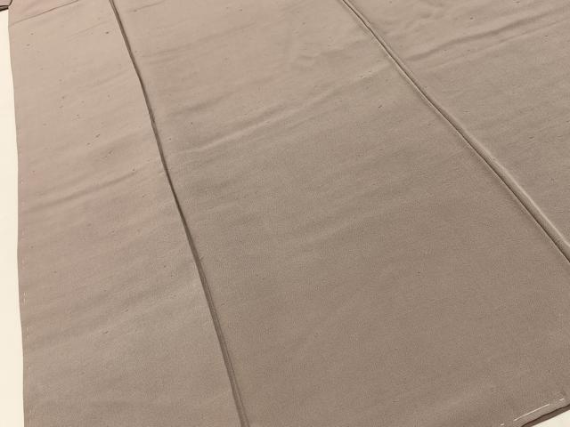 平和屋着物■上質な色無地　胡桃染色　お召縮緬　正絹　逸品　未使用　BAAY8060hj
