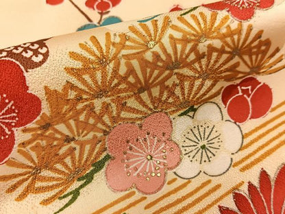 平和屋着物■豪華振袖　刺繍　松竹梅　流水秋草文　金彩　正絹　逸品　BAAY8062hj