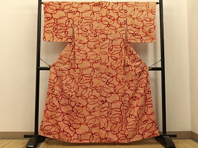 平和屋着物■上質な小紋　総絞り　吉祥文　正絹　逸品　BAAY8064hj