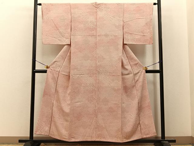 平和屋着物■江戸小紋　松皮菱寄せ小紋柄　正絹　逸品　BAAY8065hj