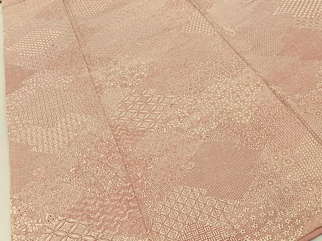 平和屋着物■江戸小紋　松皮菱寄せ小紋柄　正絹　逸品　BAAY8065hj