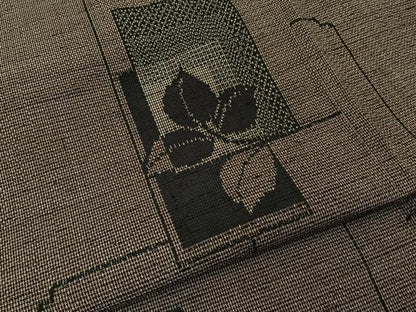 平和屋着物■上質な紬　草葉文　正絹　逸品　BAAY8066hj