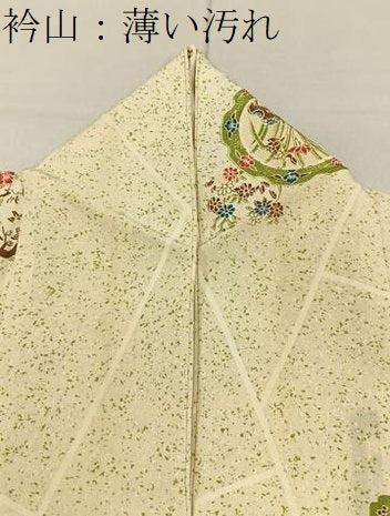 平和屋着物■上質な小紋　花絵皿　正絹　逸品　BAAY8072hj