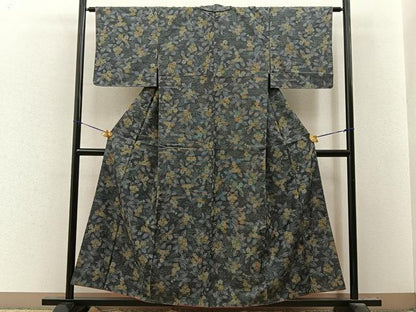 平和屋着物■上質な紬　小花尽くし　正絹　逸品　未使用　BAAY8076hj