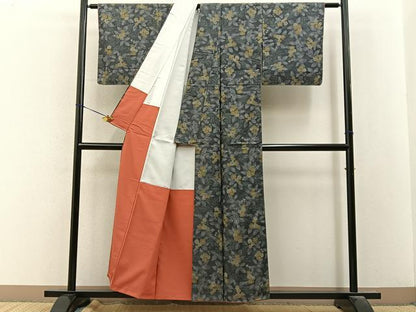 平和屋着物■上質な紬　小花尽くし　正絹　逸品　未使用　BAAY8076hj