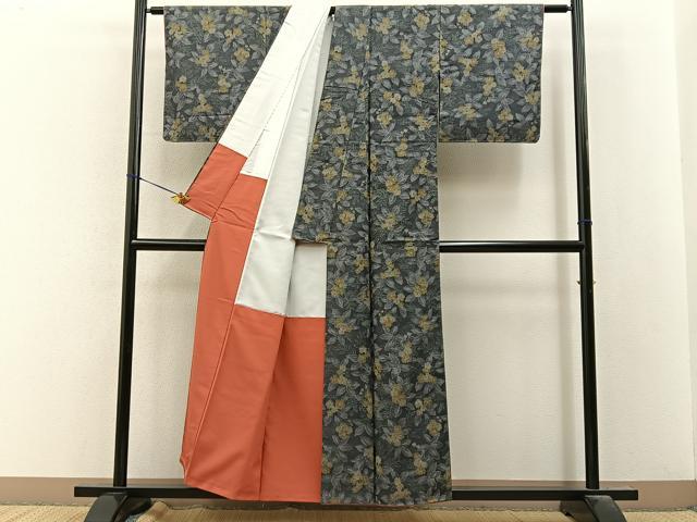 平和屋着物■上質な紬　小花尽くし　正絹　逸品　未使用　BAAY8076hj