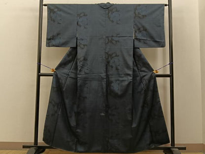 平和屋着物■本場大島紬　9マルキ　草花文　正絹　逸品　BAAY8077hj