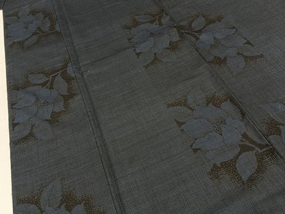 平和屋着物■本場大島紬　9マルキ　草花文　正絹　逸品　BAAY8077hj