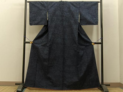 平和屋着物■上質な紬　草花文　正絹　逸品　BAAY8078hj