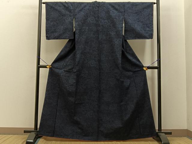 平和屋着物■上質な紬　草花文　正絹　逸品　BAAY8078hj