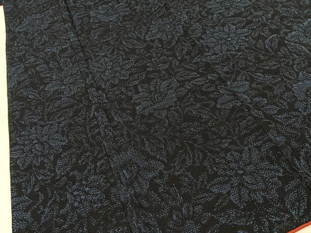 平和屋着物■上質な紬　草花文　正絹　逸品　BAAY8078hj