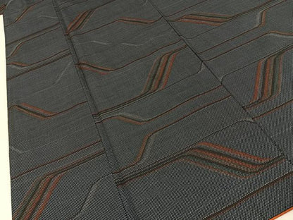 平和屋着物■本場大島紬　9マルキ　幾何学文様　正絹　逸品　未使用　BAAY8080hj