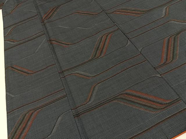 平和屋着物■本場大島紬　9マルキ　幾何学文様　正絹　逸品　未使用　BAAY8080hj