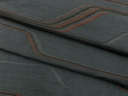 平和屋着物■本場大島紬　9マルキ　幾何学文様　正絹　逸品　未使用　BAAY8080hj