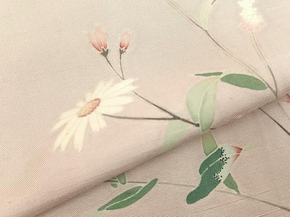 平和屋着物●訪問着　友禅　作家物　紬地　飾花文　正絹　逸品　未使用　BAAY8082hj
