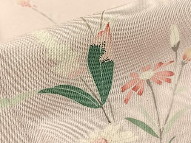 平和屋着物●訪問着　友禅　作家物　紬地　飾花文　正絹　逸品　未使用　BAAY8082hj