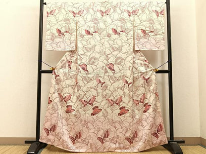 平和屋着物■訪問着　舞蝶文　暈し染め　金彩　正絹　逸品　BAAY8085hj