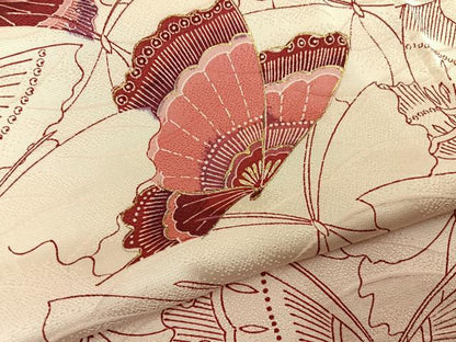 平和屋着物■訪問着　舞蝶文　暈し染め　金彩　正絹　逸品　BAAY8085hj