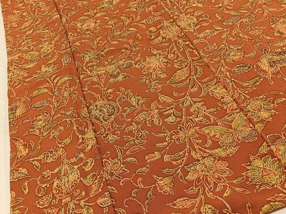 平和屋着物■上質な小紋　更紗花蝶文　正絹　逸品　BAAY8089hj