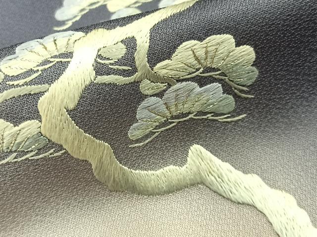 平和屋着物■豪華色留袖　総刺繍　十二単　暈し染め　銀糸　正絹　逸品　BAAY8093hj