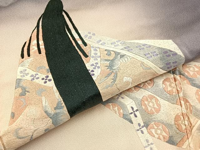 平和屋着物■豪華色留袖　総刺繍　十二単　暈し染め　銀糸　正絹　逸品　BAAY8093hj