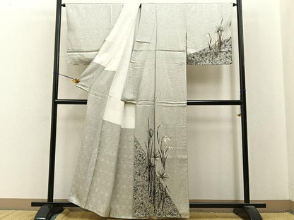 平和屋着物●訪問着　サギソウ　金彩　正絹　逸品　未使用　BAAY8096hj