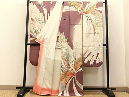 平和屋着物■豪華振袖　作家物　刺繍　鳳凰　暈し染め　銀彩　正絹　逸品　BAAY8100hj