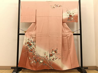 平和屋着物■訪問着　草花文　暈し染め　金彩　正絹　逸品　BAAY8101hj