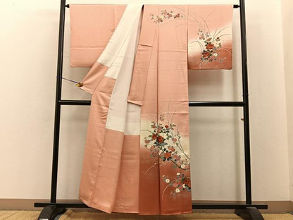 平和屋着物■訪問着　草花文　暈し染め　金彩　正絹　逸品　BAAY8101hj