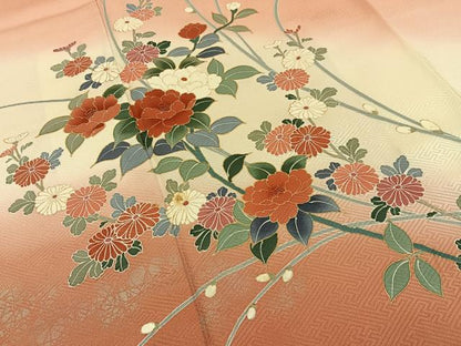 平和屋着物■訪問着　草花文　暈し染め　金彩　正絹　逸品　BAAY8101hj
