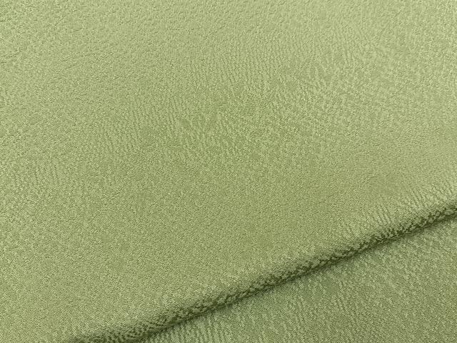 平和屋着物●本草木染作家　瑞寶　色無地　杜若地紋　若葉色　反端付き　正絹　逸品　未使用　BAAY8103hj