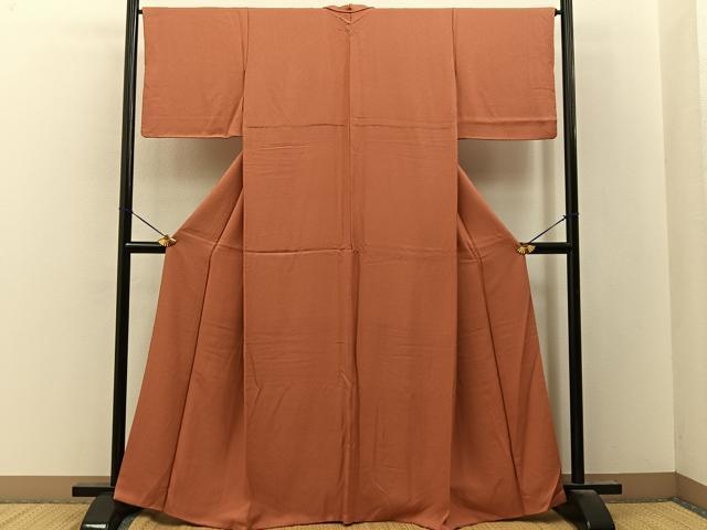 平和屋着物●本草木染作家　瑞寶　色無地　紋意匠　そひ色　鈴乃屋扱い　正絹　逸品　BAAY8104hj