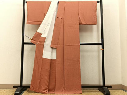 平和屋着物●本草木染作家　瑞寶　色無地　紋意匠　そひ色　鈴乃屋扱い　正絹　逸品　BAAY8104hj