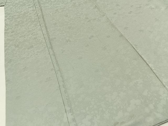 平和屋着物■上質な色無地　堅牢染　枝花地紋　蕎麦切色　反端付き　正絹　逸品　BAAY8105hj