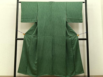 平和屋着物■上質な小紋　よろけ縞　正絹　逸品　BAAY8106hj