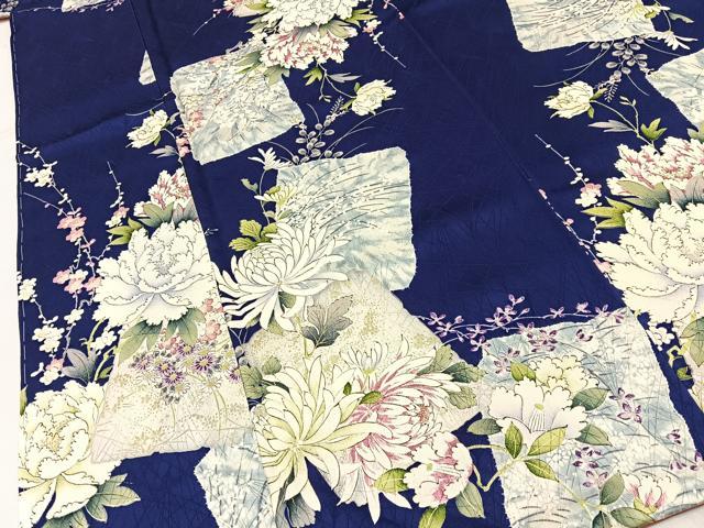 平和屋着物■上質な小紋　色紙重ね花文　金彩　正絹　逸品　未使用　BAAY8111hj