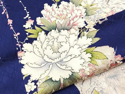 平和屋着物■上質な小紋　色紙重ね花文　金彩　正絹　逸品　未使用　BAAY8111hj