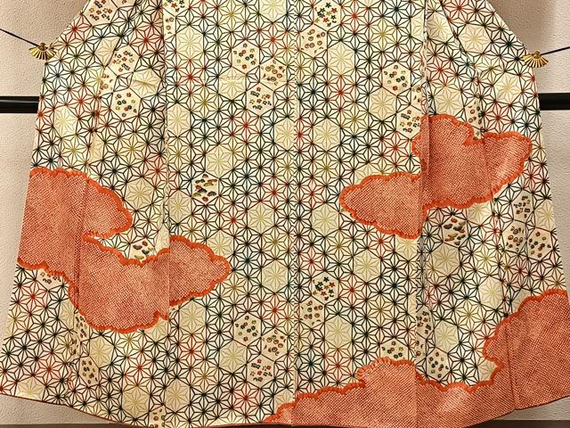 平和屋着物■訪問着　雲取鹿の子麻の葉文　正絹　逸品　BAAY8115hj