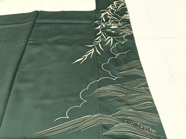 平和屋着物●豪華色留袖　駒刺繍　几帳御所解花文　金彩　正絹　逸品　BAAY8118hj