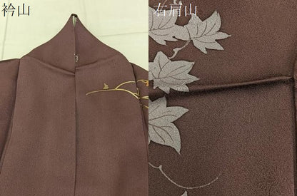 平和屋着物●訪問着　駒刺繍　舞蝶蔦の葉文　暈し染め　金彩　正絹　逸品　BAAY8119hj