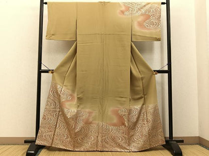 平和屋着物●訪問着　流水文　暈し染め　金銀彩　三越扱い　正絹　逸品　BAAY8129hj