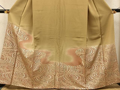 平和屋着物●訪問着　流水文　暈し染め　金銀彩　三越扱い　正絹　逸品　BAAY8129hj
