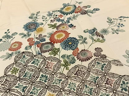 平和屋着物●訪問着　型染め　七宝菊文　暈し染め　金彩　正絹　逸品　BAAY8131hj
